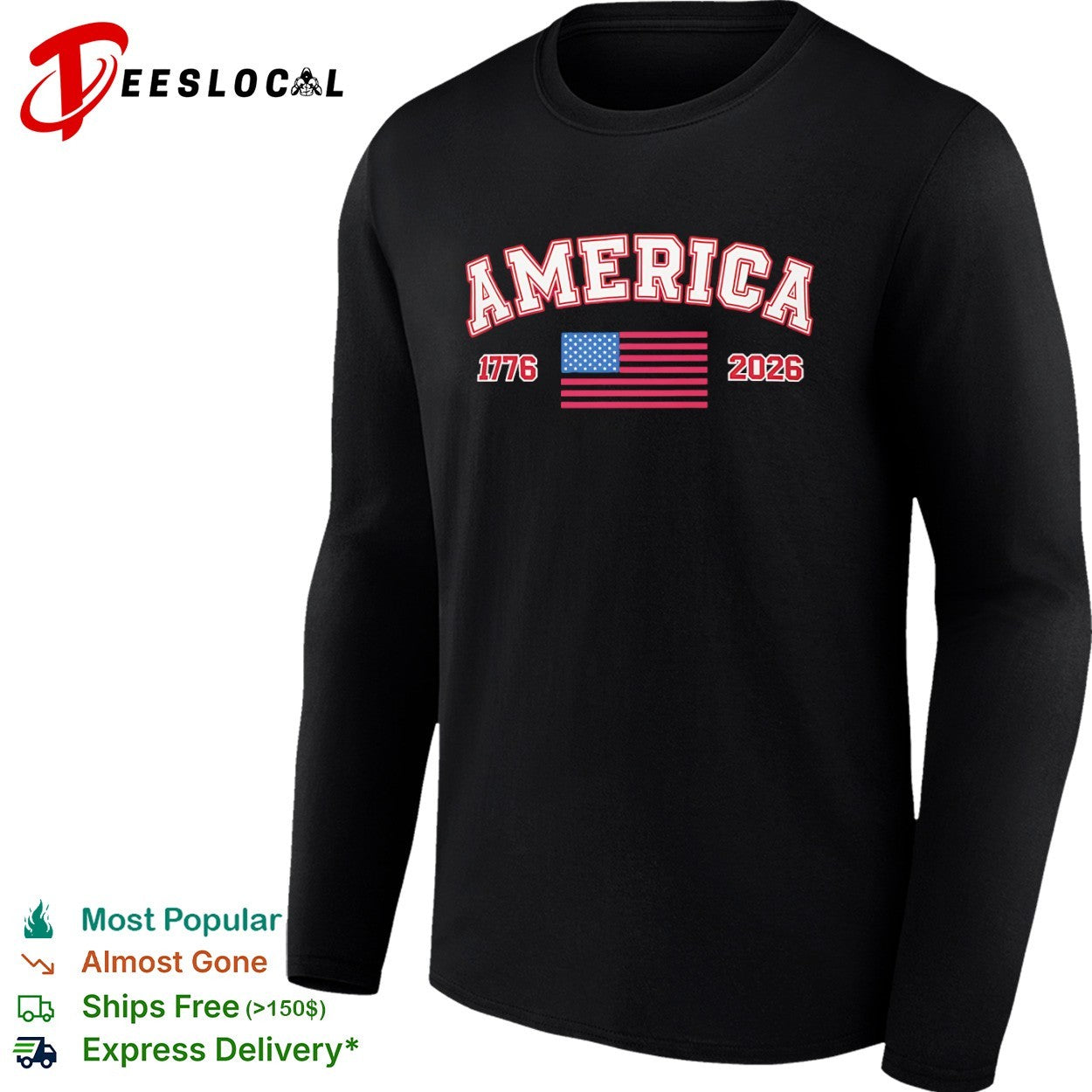 America 1776 2026 United States Flag Independence shirt