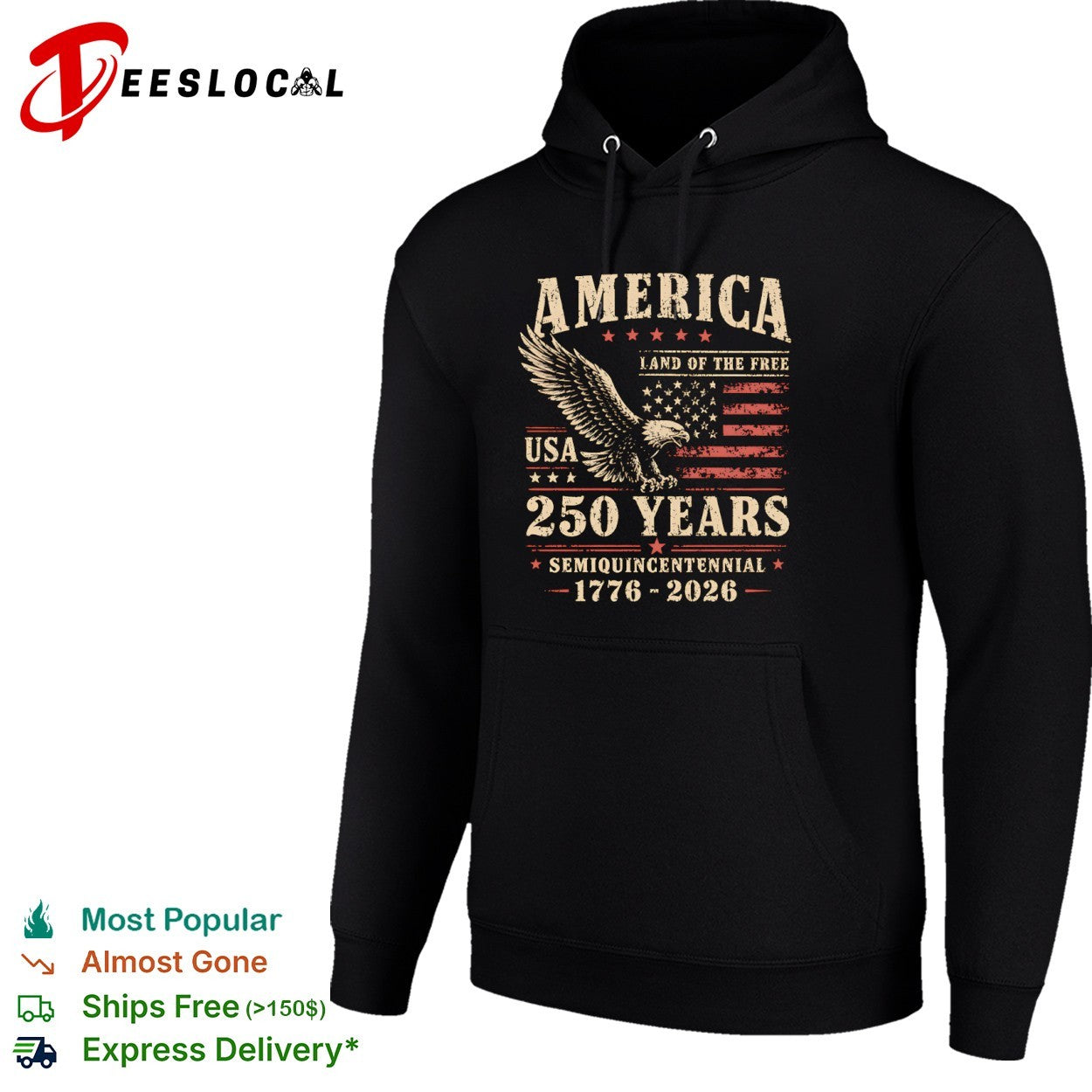 America Land of the Free 250 Years Semiquincentennial 1776 2026 USA Patriotic shirt
