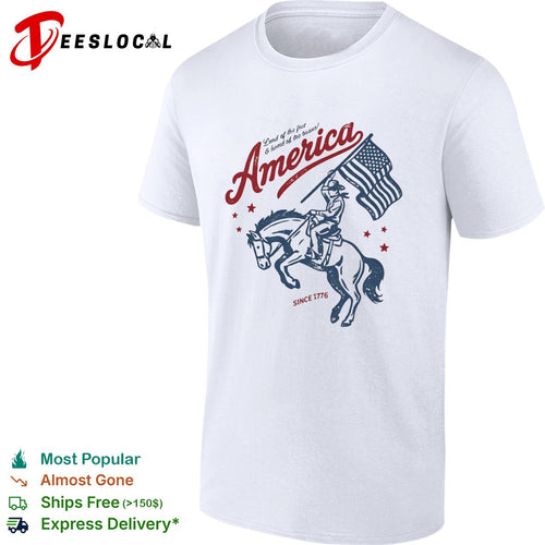 America Land of the free and home of the brave Since 1776 Cowboy Patriotic shirt