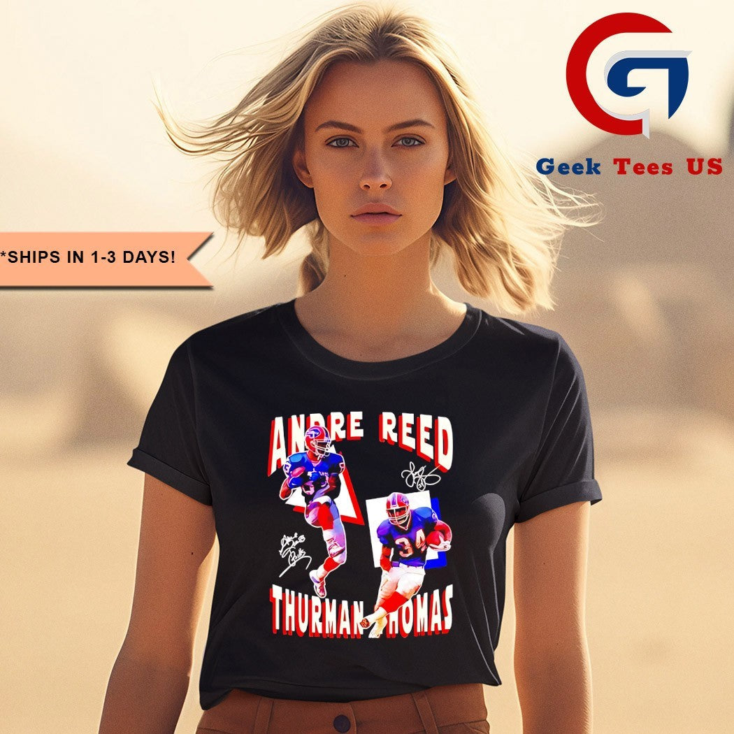 Andre Reed and Thurman Thomas Aerial and Ground signature shirt