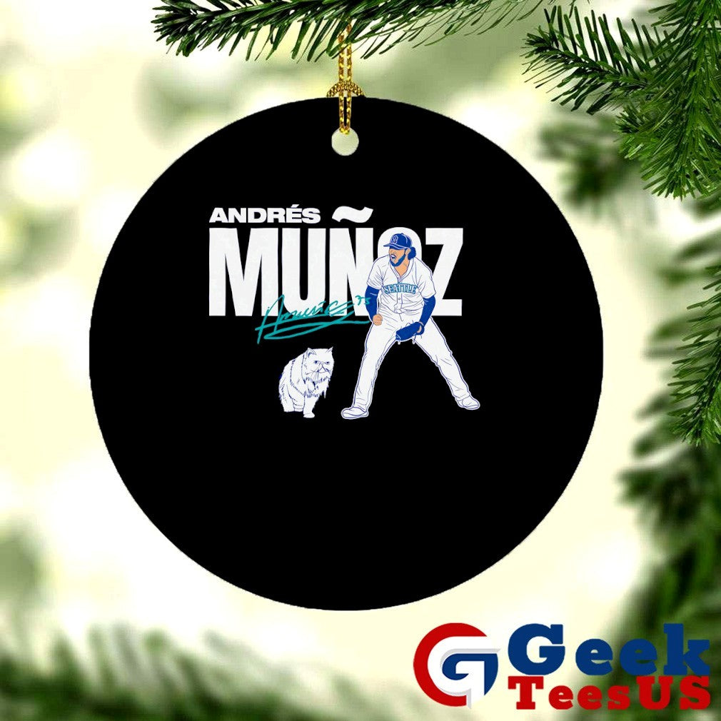 Andrés Muñoz and Cat Seattle Mariners MLB 2025 baseball signature shirt