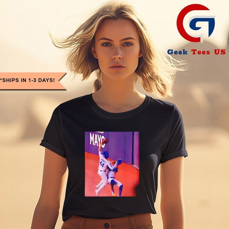 Andy Pages 2025 World Series Game Saving Catch photo shirt