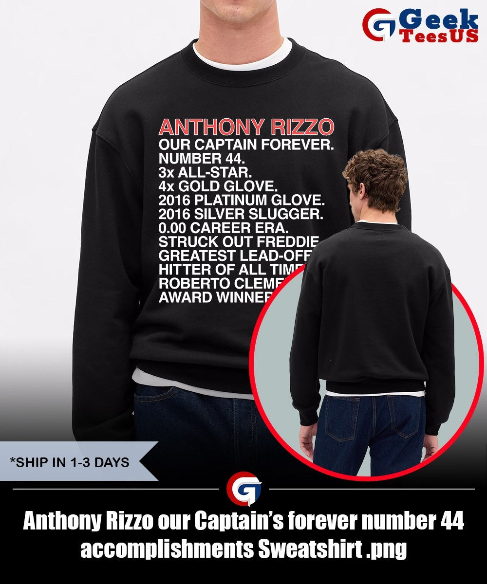 Anthony Rizzo our Captain’s forever number 44 accomplishments shirt