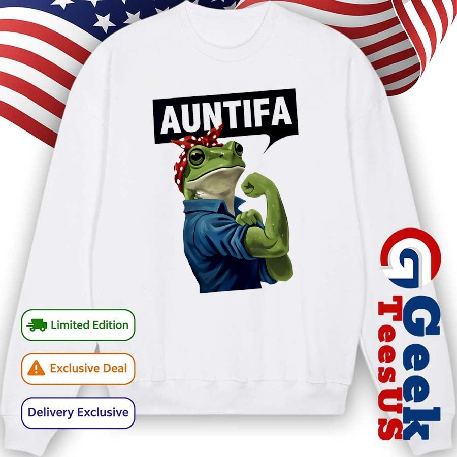Antifa Frog Christmas Rosie the Riveter shirt