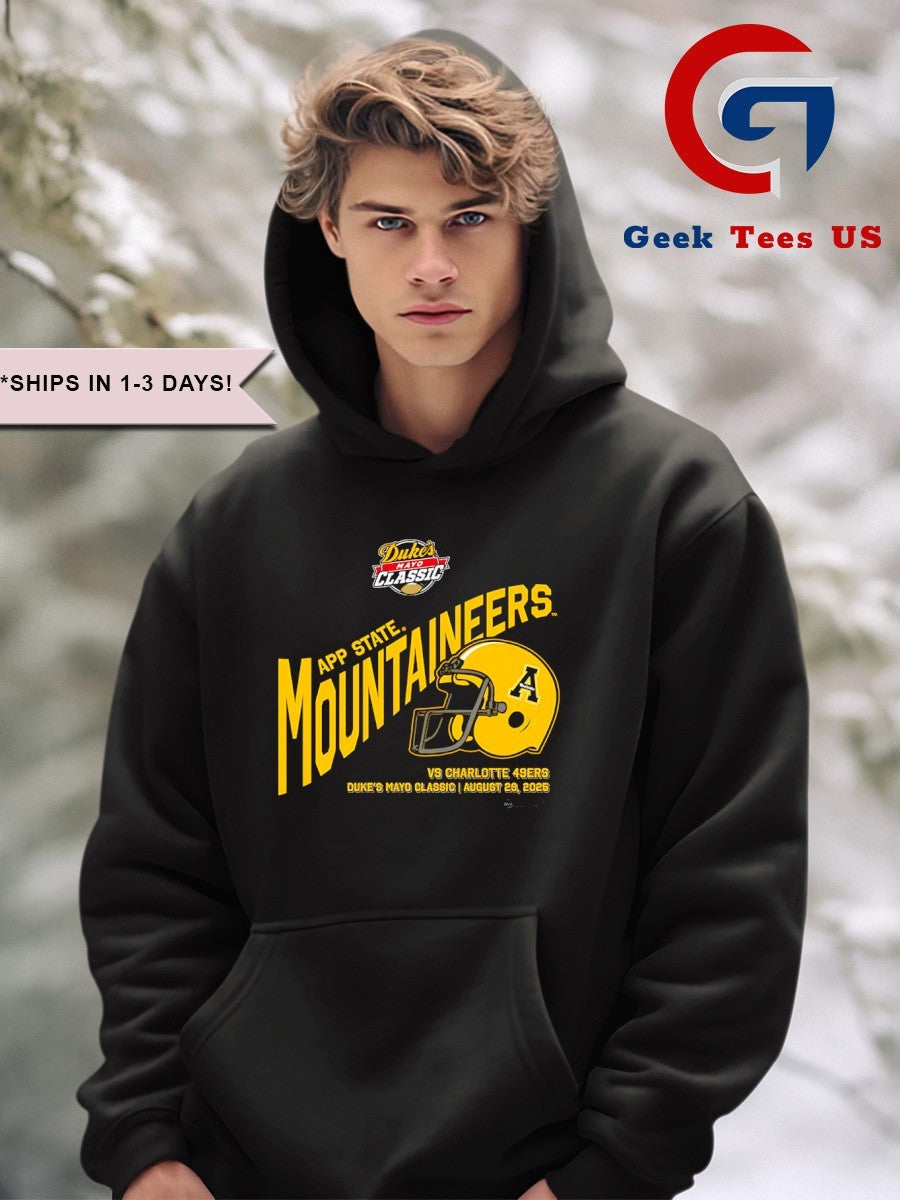 Appalachian State Mountaineers football Duke’s Mayo Classic 2025 helmet shirt