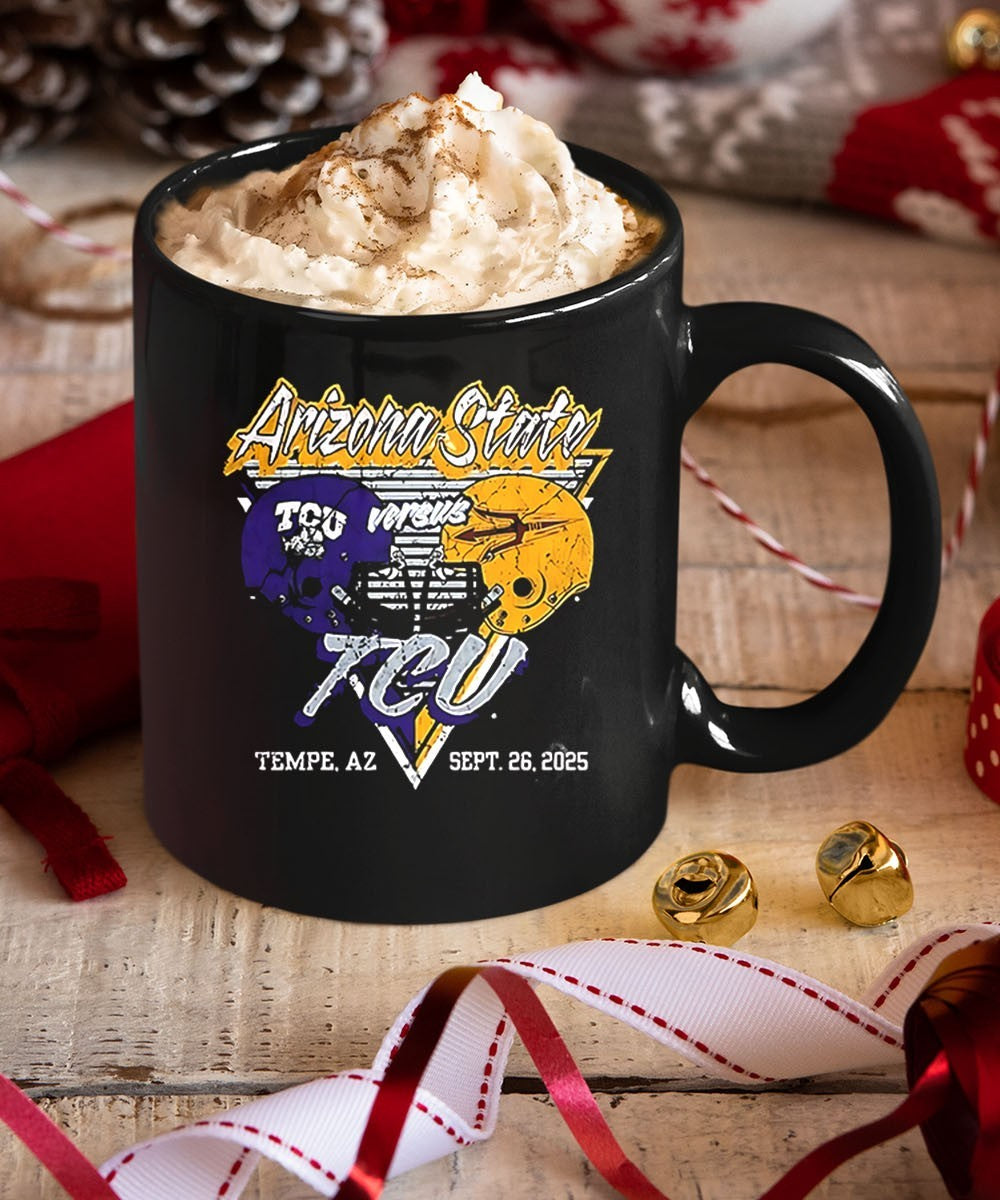Arizona State Sun Devils vs TCU Horned Frogs Football 2025 helmet shirt