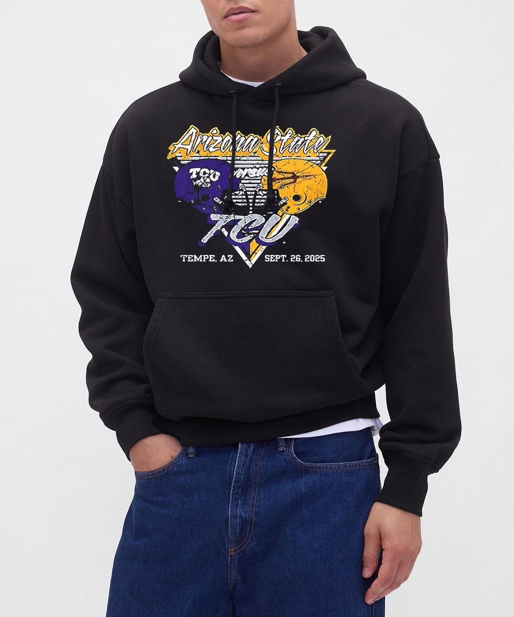 Arizona State Sun Devils vs TCU Horned Frogs Football 2025 helmet shirt