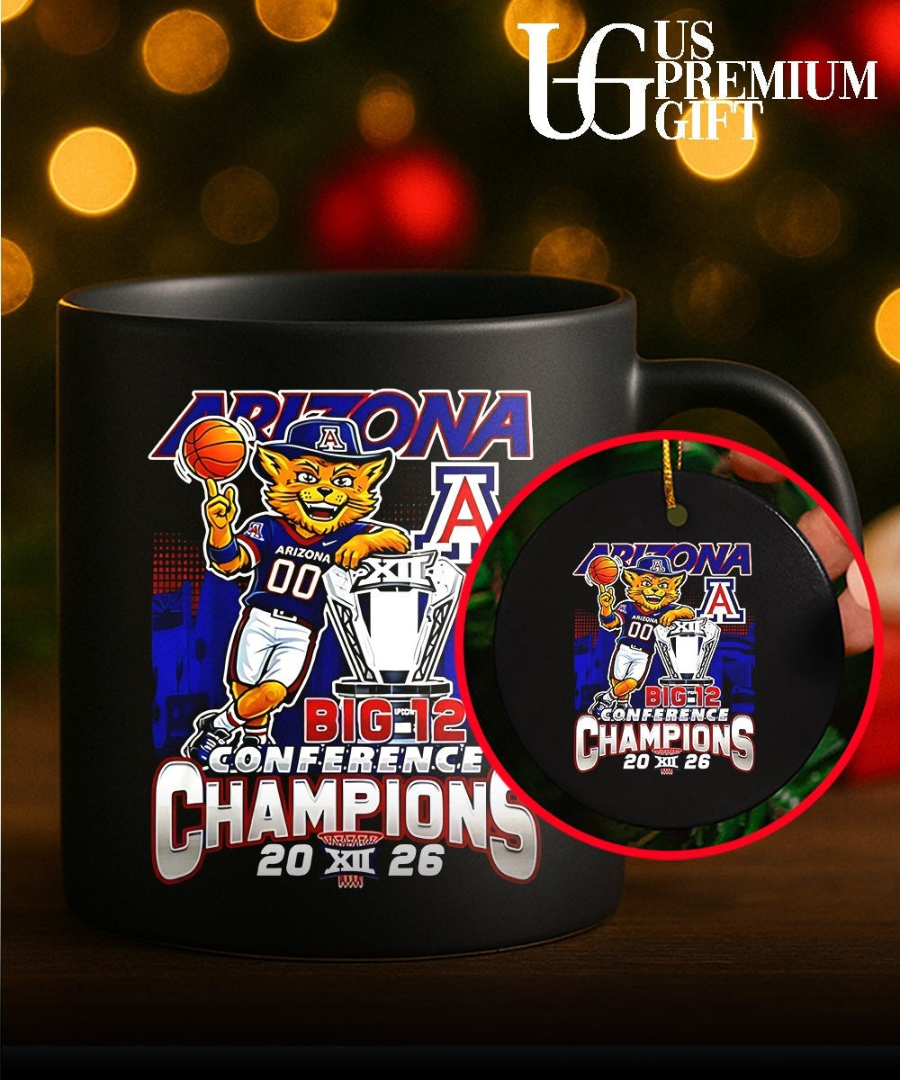 Arizona Wildcats 2026 Big 12 Tournament Champions mascot trophy shirt
