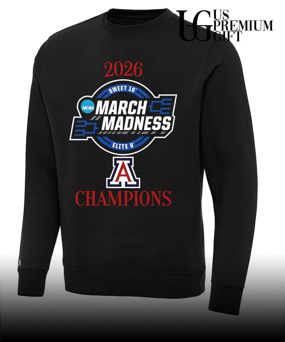 Arizona Wildcats 2026 NCAA March Madness Sweet 16 Elite 8 Champions shirt