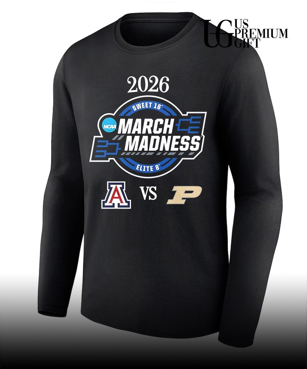 Arizona Wildcats vs Purdue Boilermakers 2026 NCAA March Madness Sweet 16 Elite 8 Champions shirt