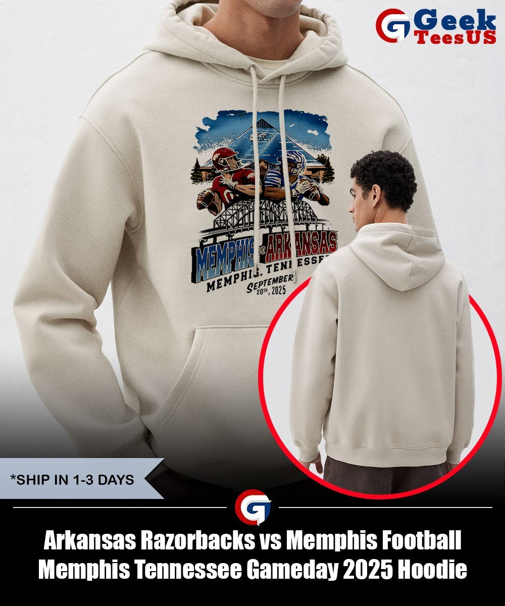 Arkansas Razorbacks vs Memphis Football Memphis Tennessee Gameday 2025 shirt