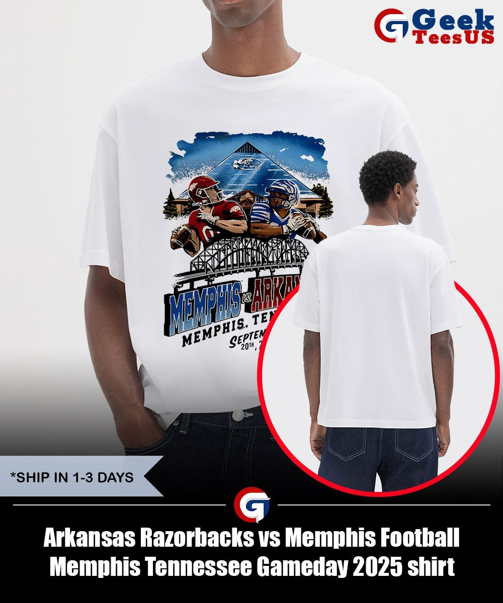 Arkansas Razorbacks vs Memphis Football Memphis Tennessee Gameday 2025 shirt