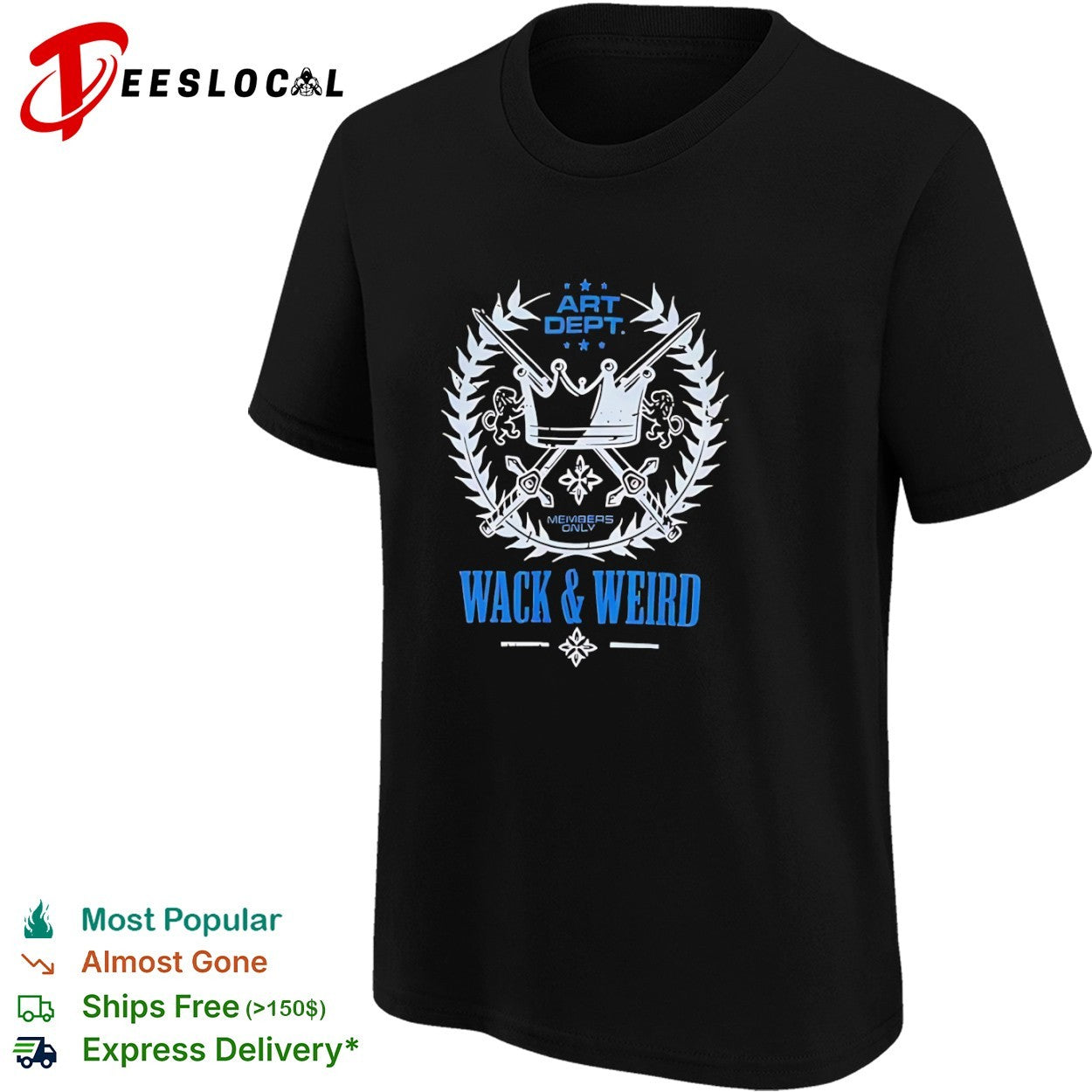 Art Dept Members Only Wack and Weird Crown Sword shirt