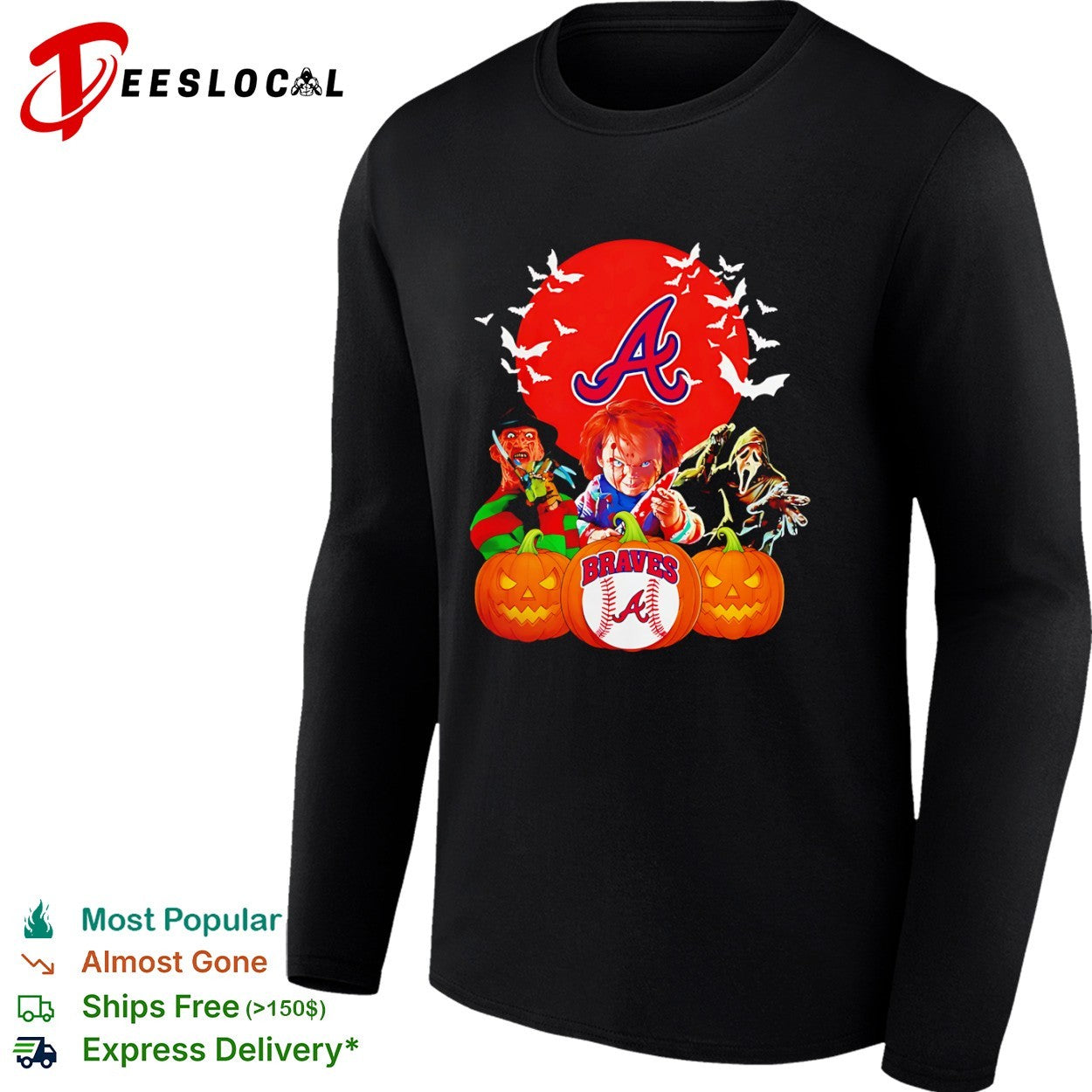 Atlanta Braves Halloween Horror Characters shirt