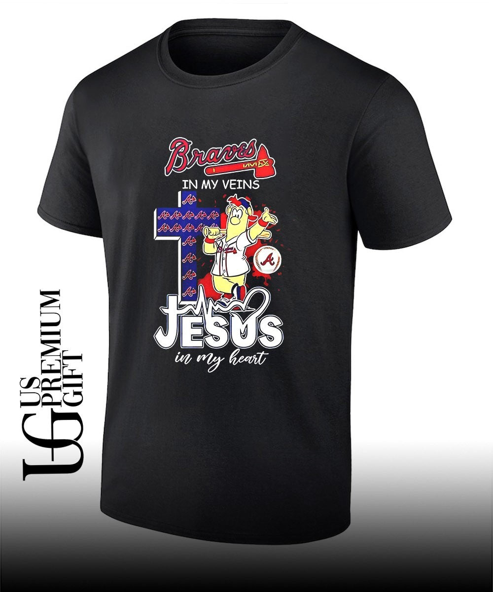 Atlanta Braves In My Veins Jesus In My Heart mascot shirt