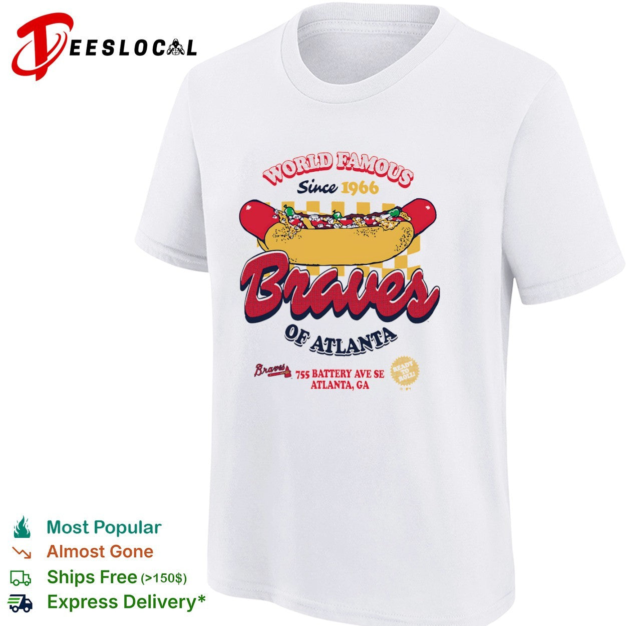 Atlanta Braves World Famous Since 1966 Hot Dog Ready to Roll shirt