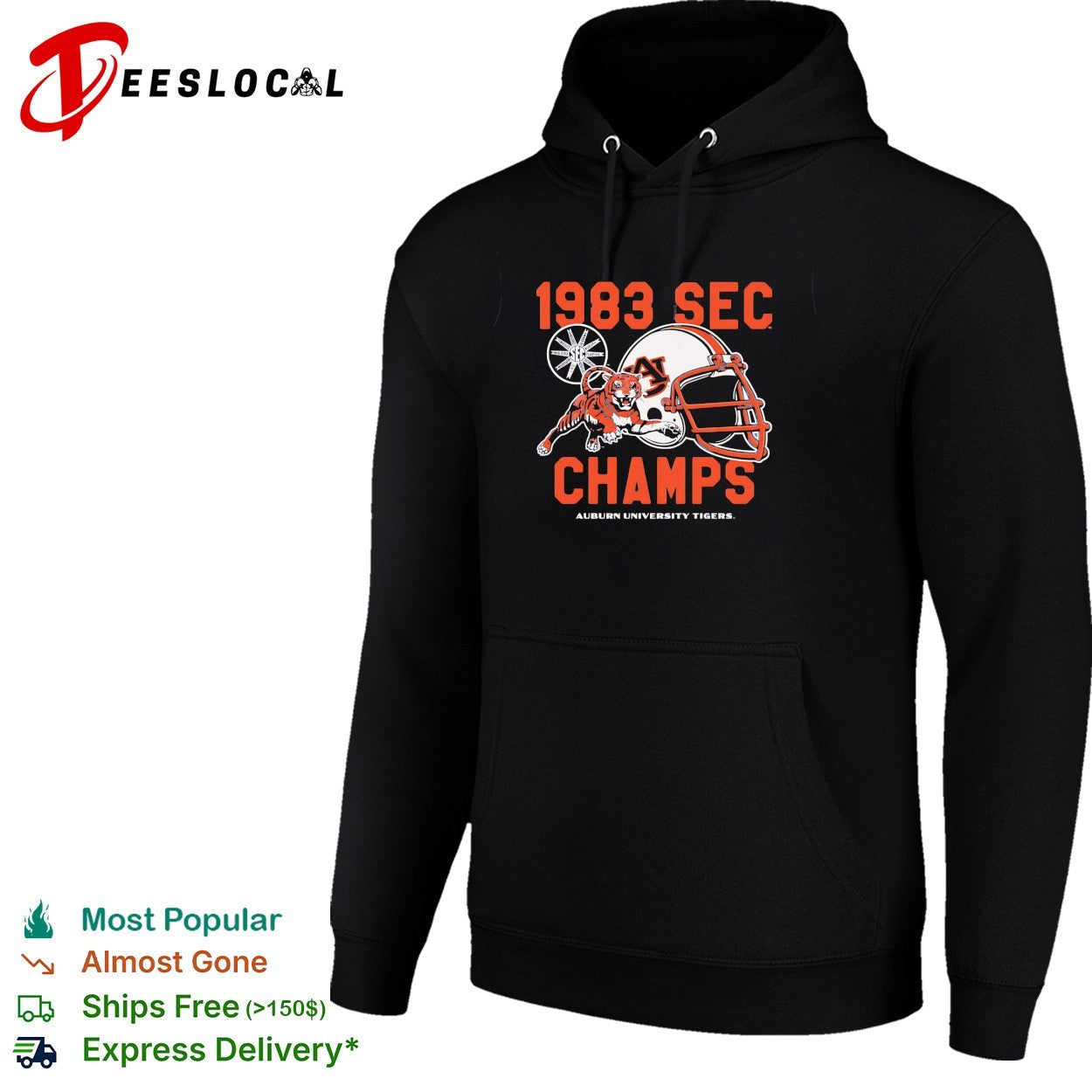 Auburn Tigers 1983 SEC champs tiger mascot running football helmet shirt