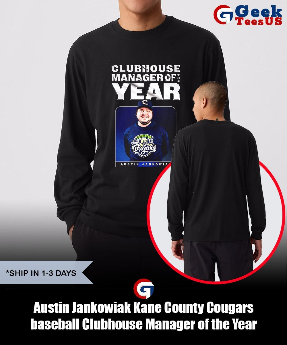 Austin Jankowiak Kane County Cougars baseball Clubhouse Manager of the Year shirt