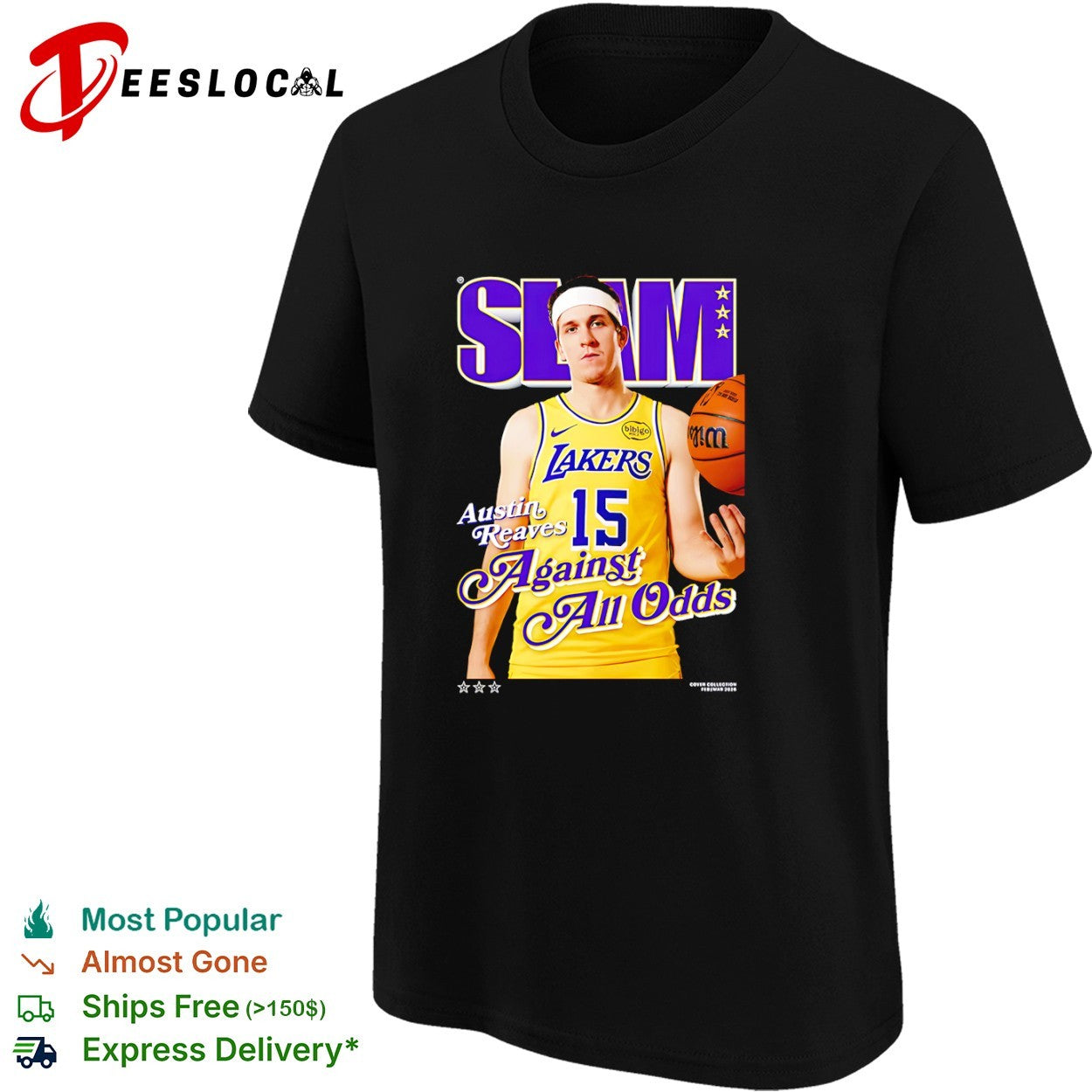 Austin Reaves LA Lakers Against All Odds SLAM Magazine Cover shirt