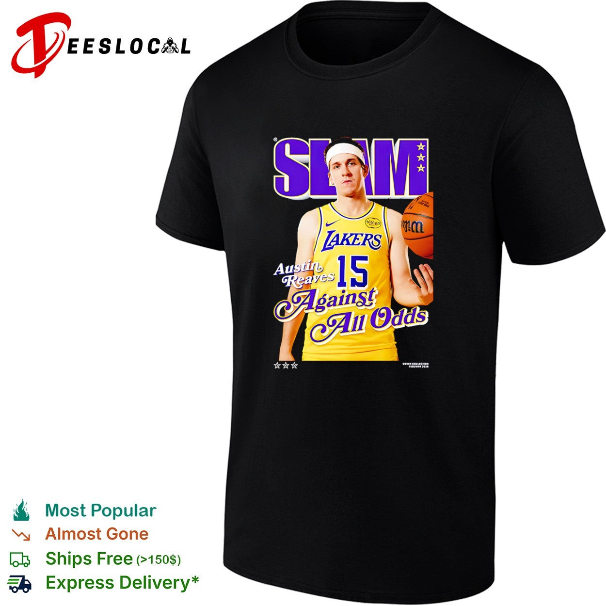 Austin Reaves LA Lakers Against All Odds SLAM Magazine Cover shirt