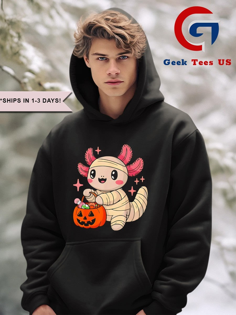 Axolotl mummy pumpkin Halloween 2025 shirt