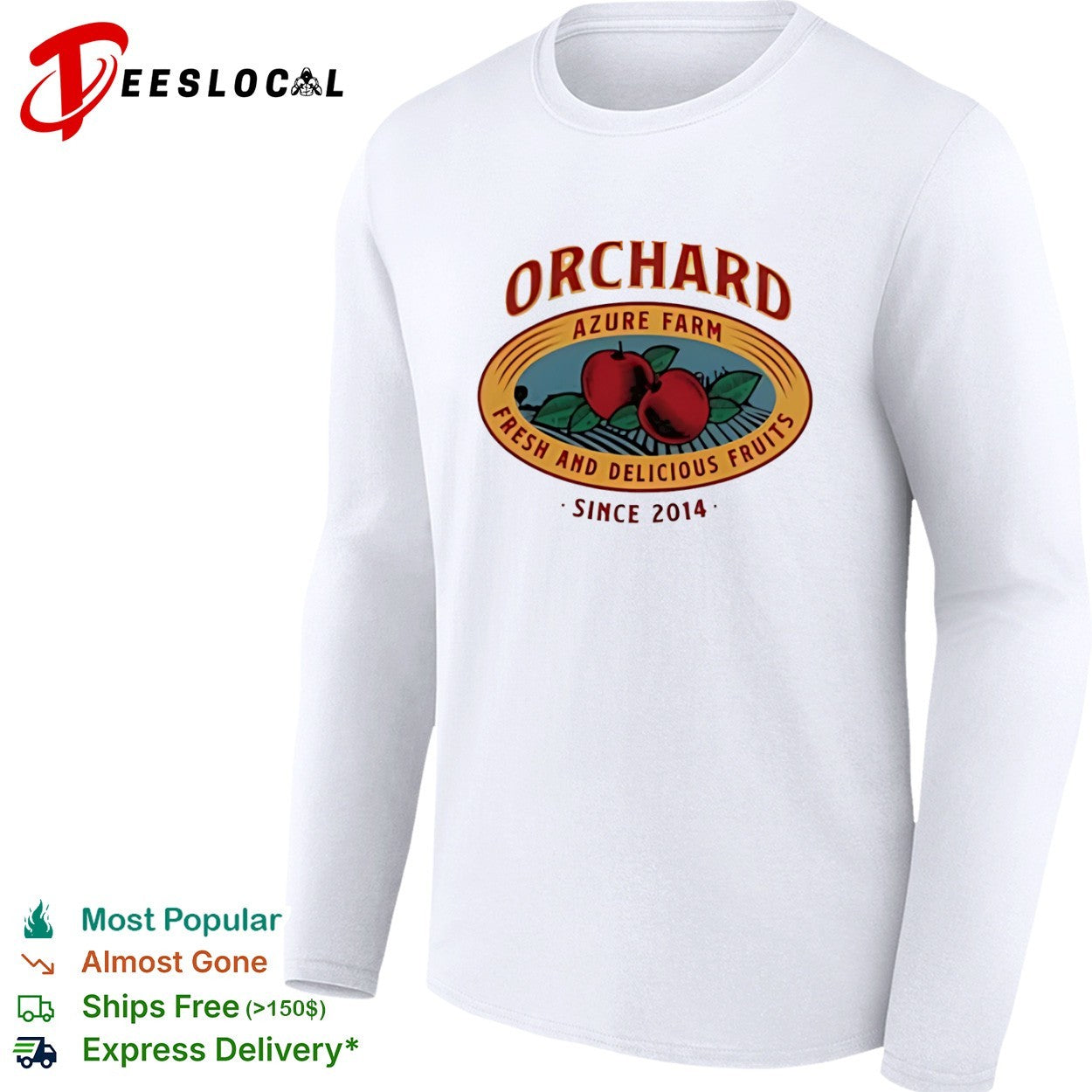Azure Farm Orchard Fresh and Delicious Fruits Since 2014 shirt