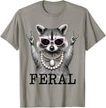 Feral Raccoon Pink Sunglasses Funny Animal T-Shirt