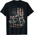 Freedom Motorcycle Shirts for Men USA Flag Biker 4th July T-Shirt