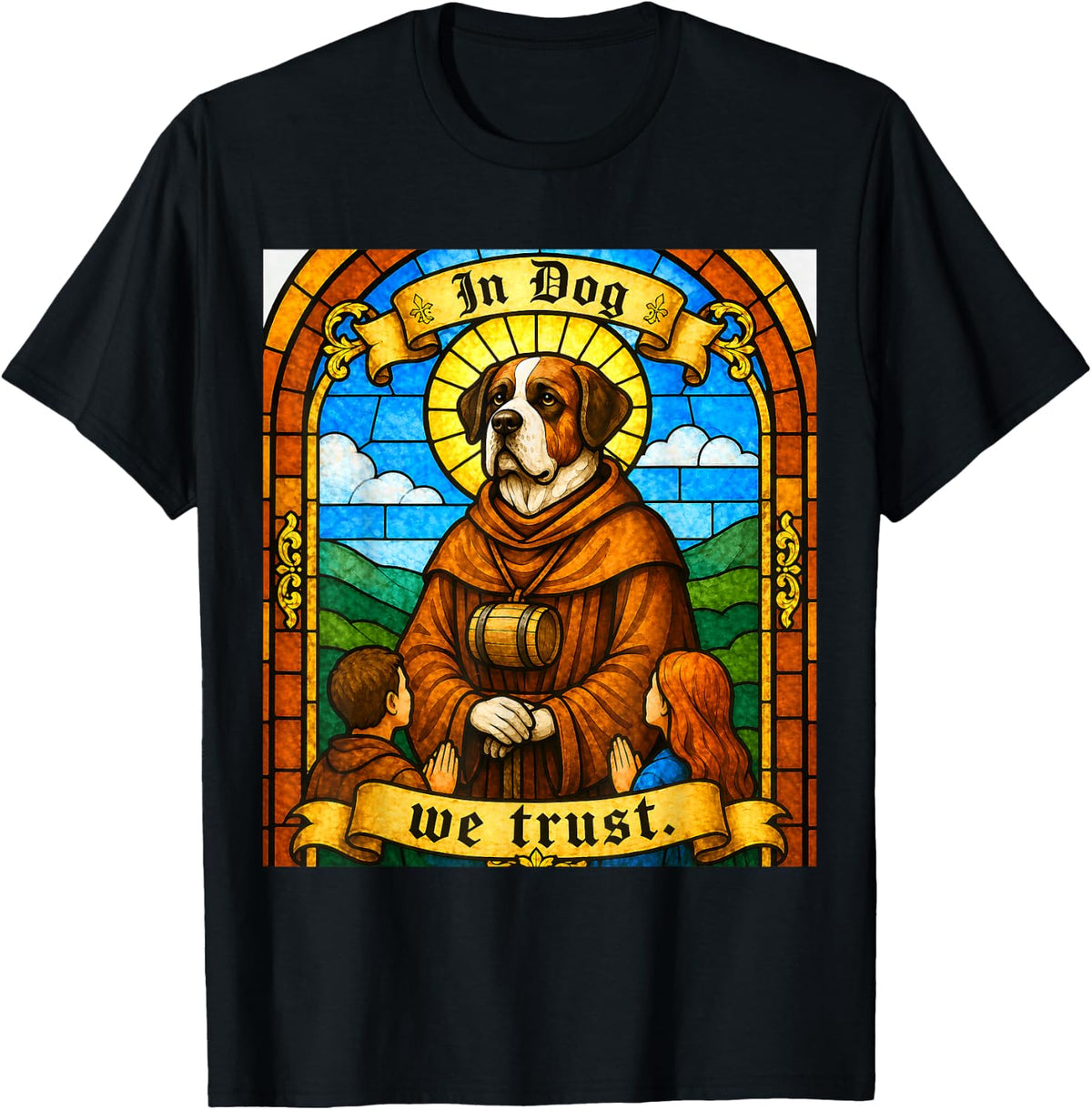 in Dog We Trust Saint Bernard T-Shirt