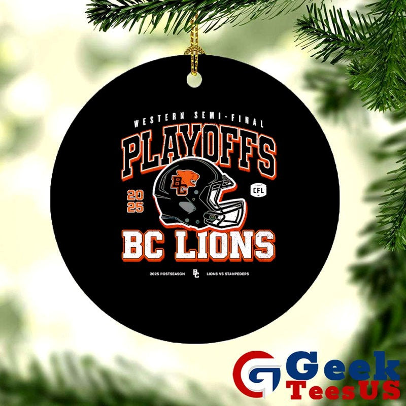 BC Lions Playoffs Western Semi Final 2025 Postseason helmet shirt