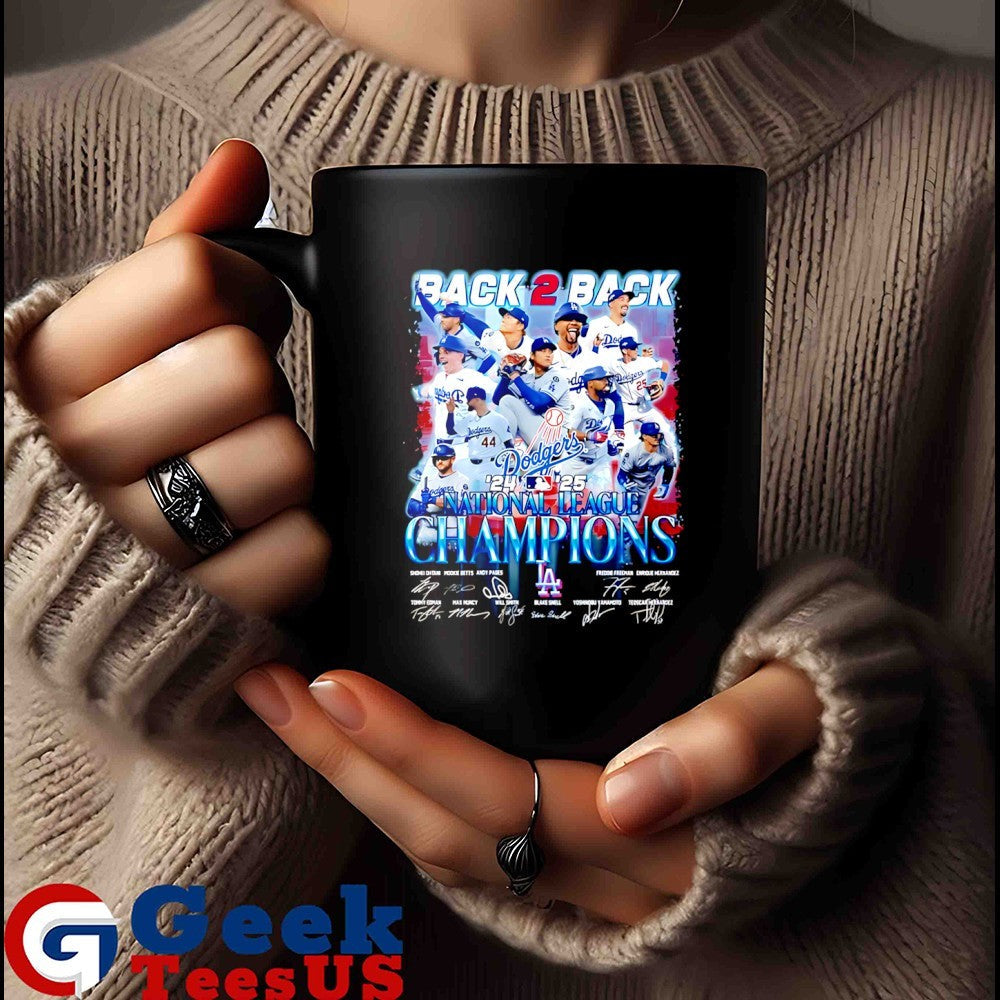 Back 2 Back 2024-2025 National League Champions Los Angeles Dodgers baseball signature shirt