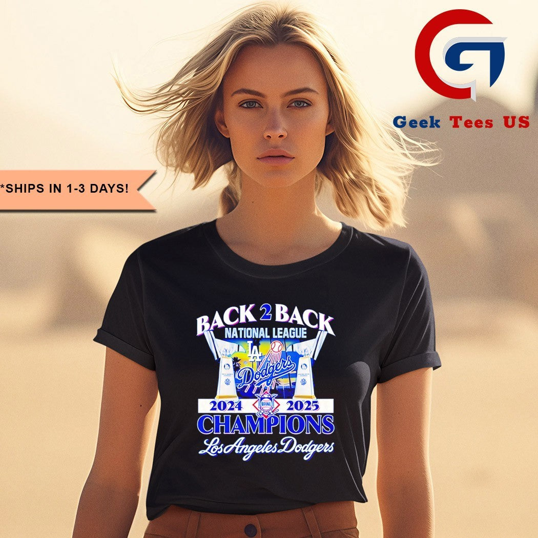 Back 2 Back National League 2024-2025 Champions Los Angeles Dodgers MLB trophy shirt