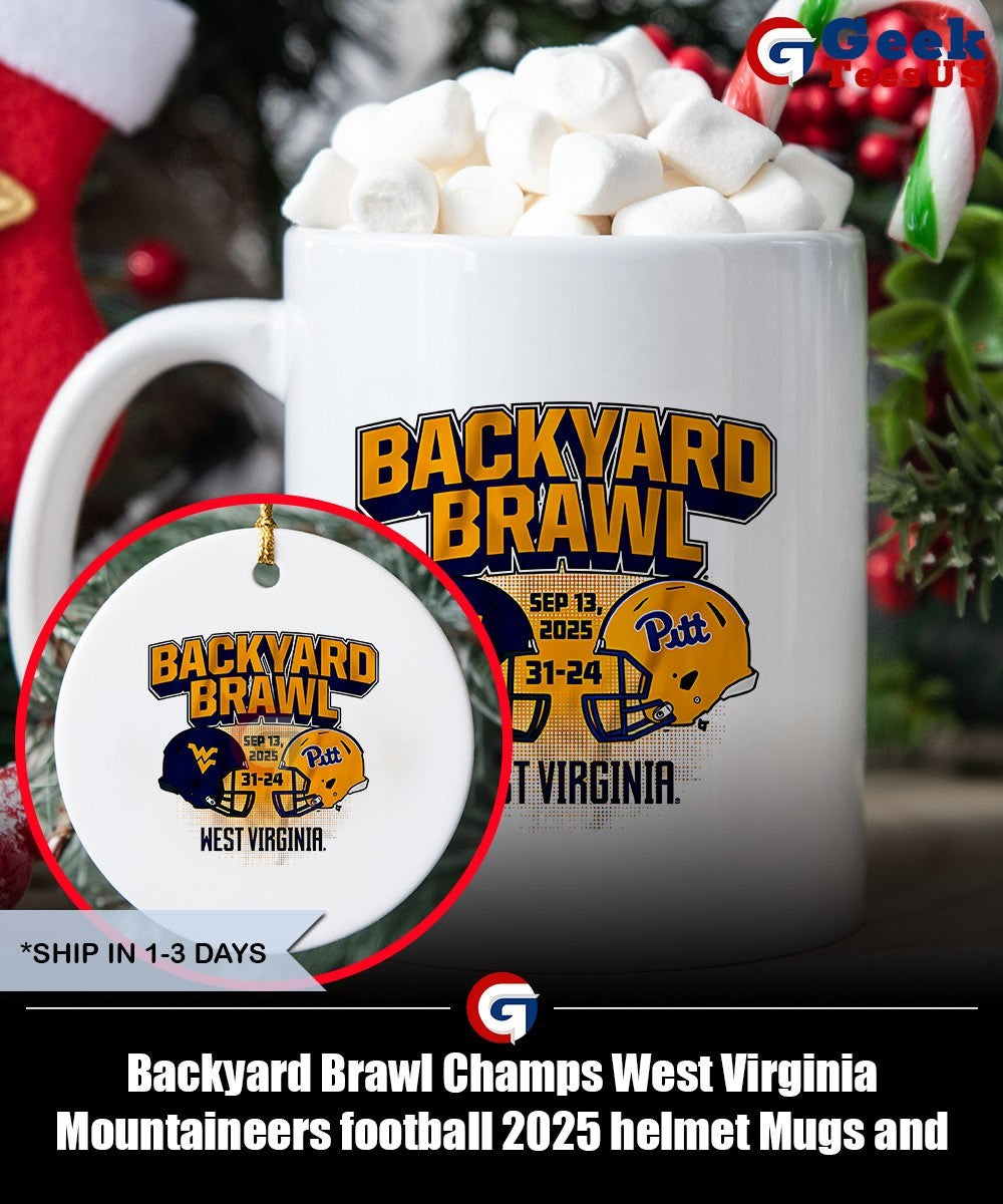 Backyard Brawl Champs West Virginia Mountaineers football 2025 helmet shirt