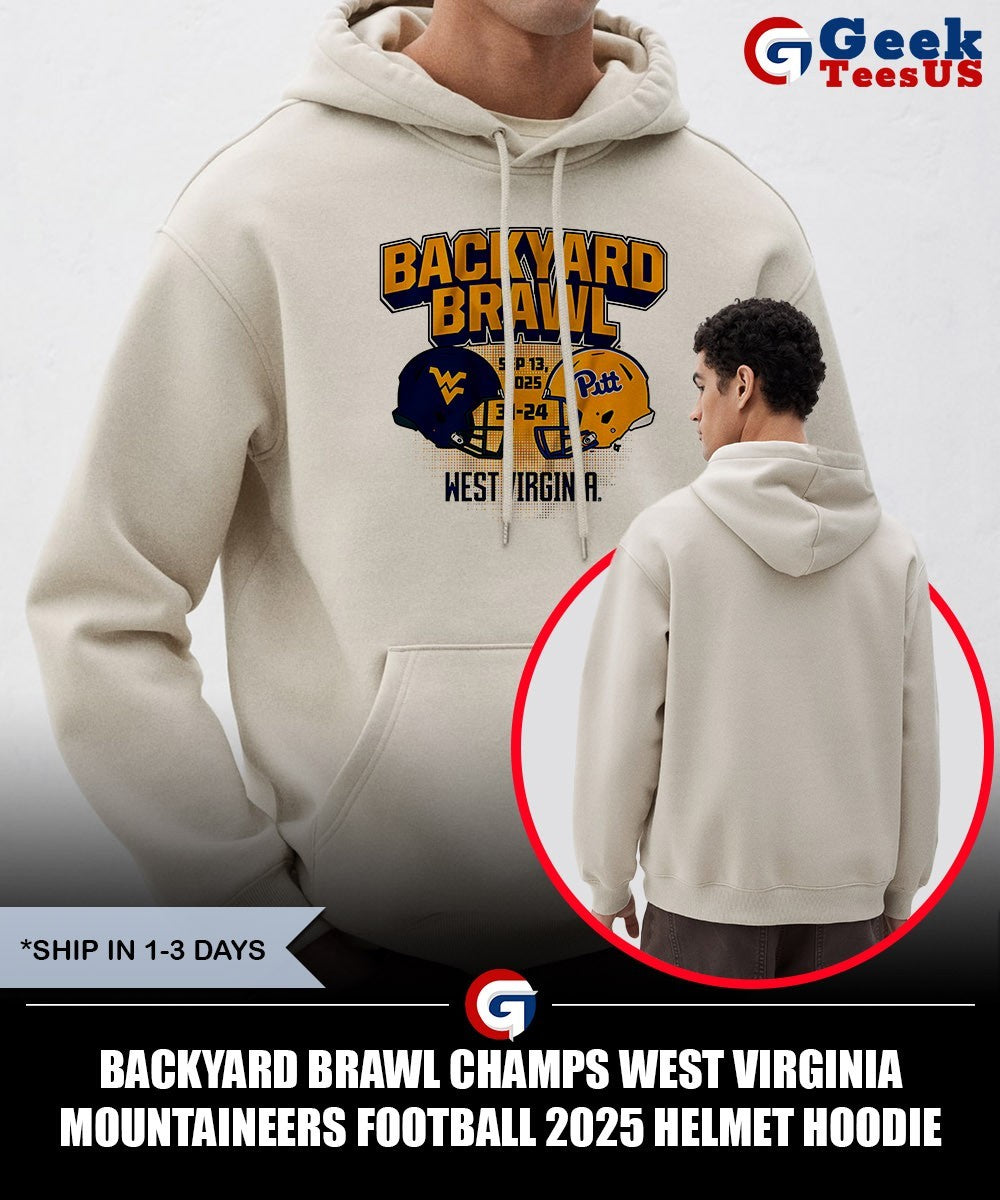 Backyard Brawl Champs West Virginia Mountaineers football 2025 helmet shirt