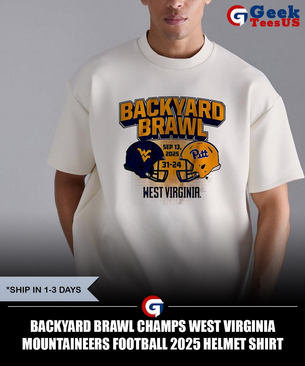 Backyard Brawl Champs West Virginia Mountaineers football 2025 helmet shirt