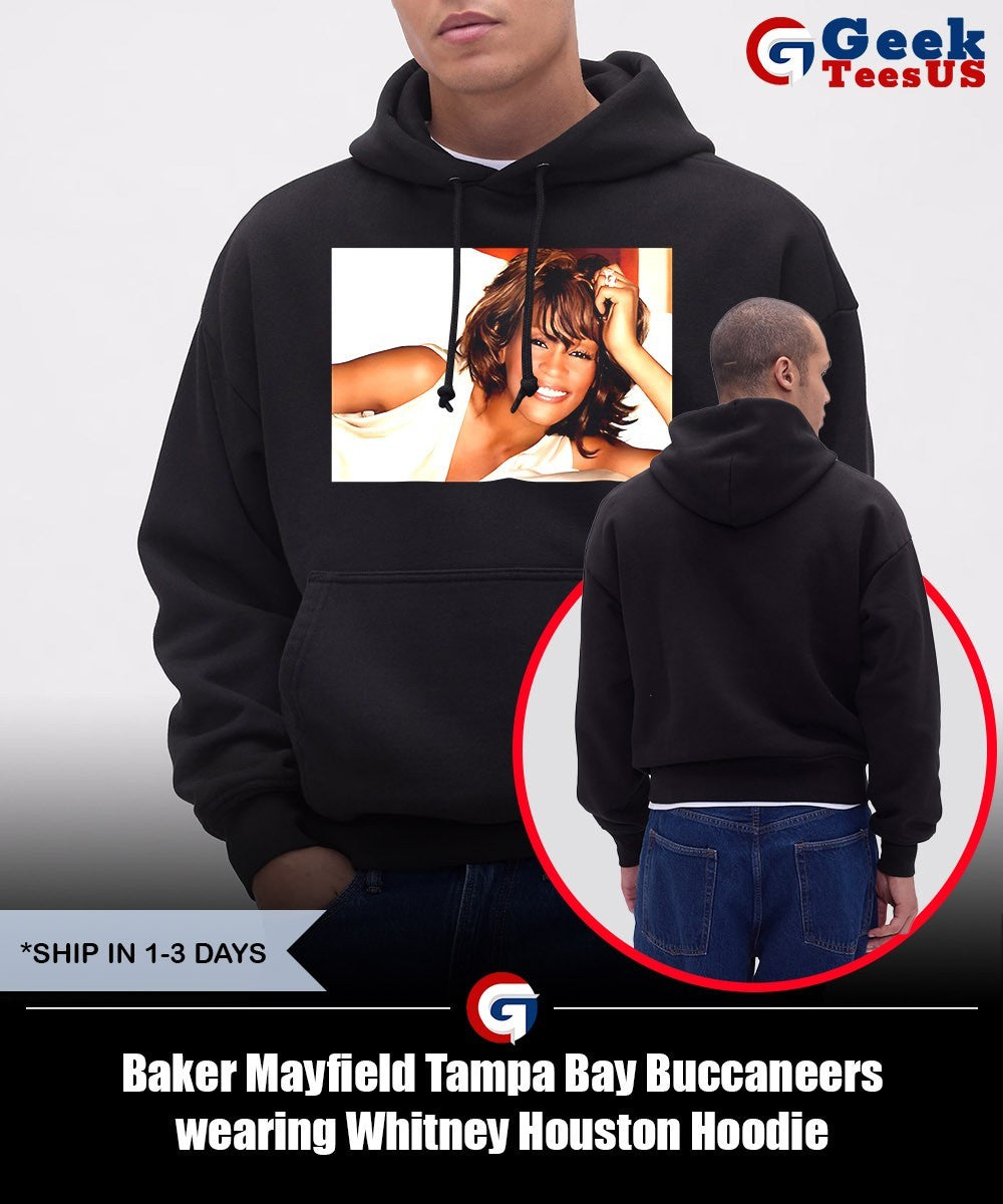 Baker Mayfield Tampa Bay Buccaneers wearing Whitney Houston shirt
