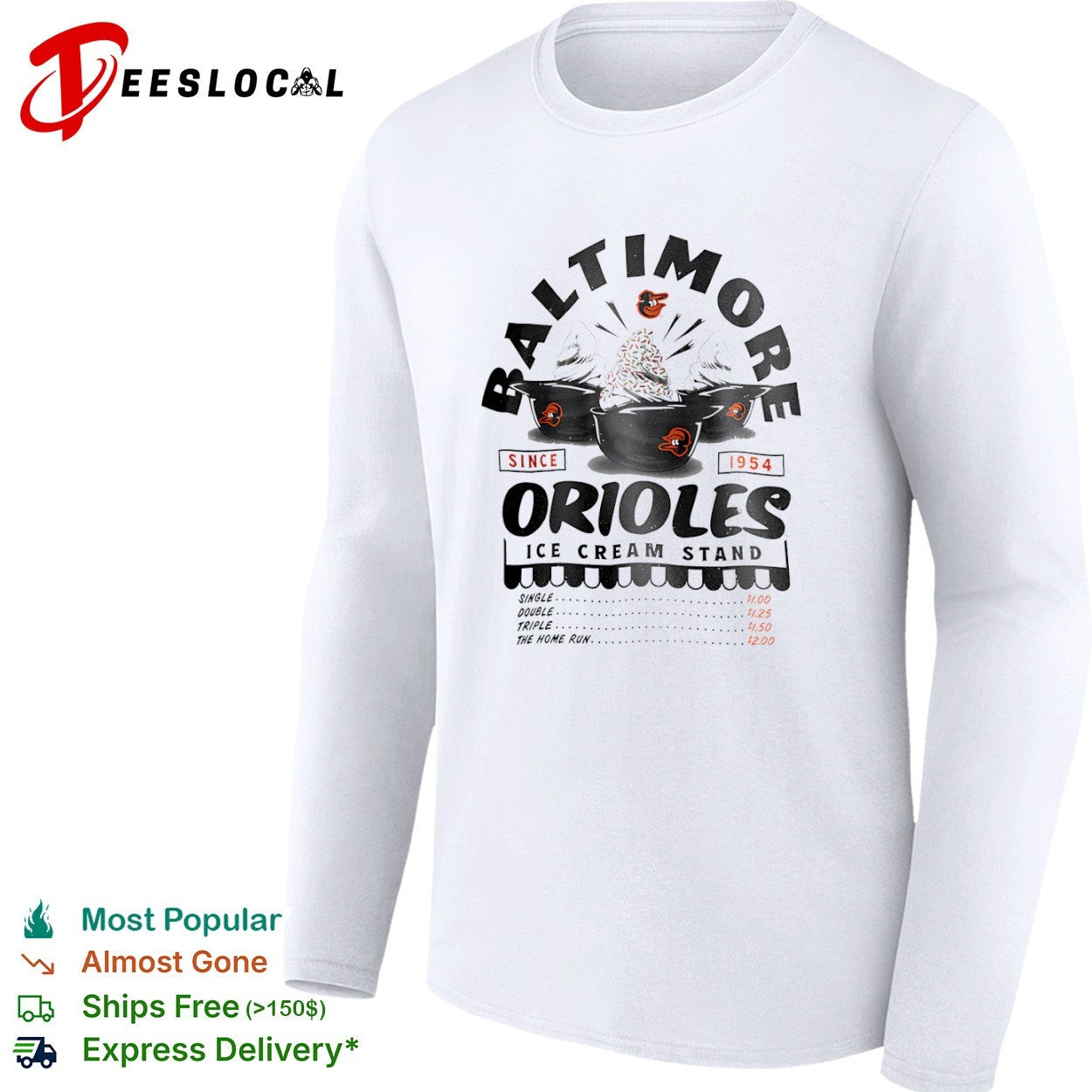 Baltimore Orioles Since 1954 Ice Cream Stand shirt