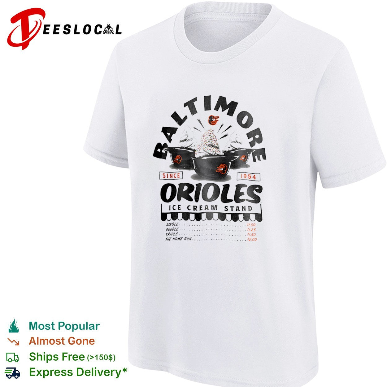 Baltimore Orioles Since 1954 Ice Cream Stand shirt