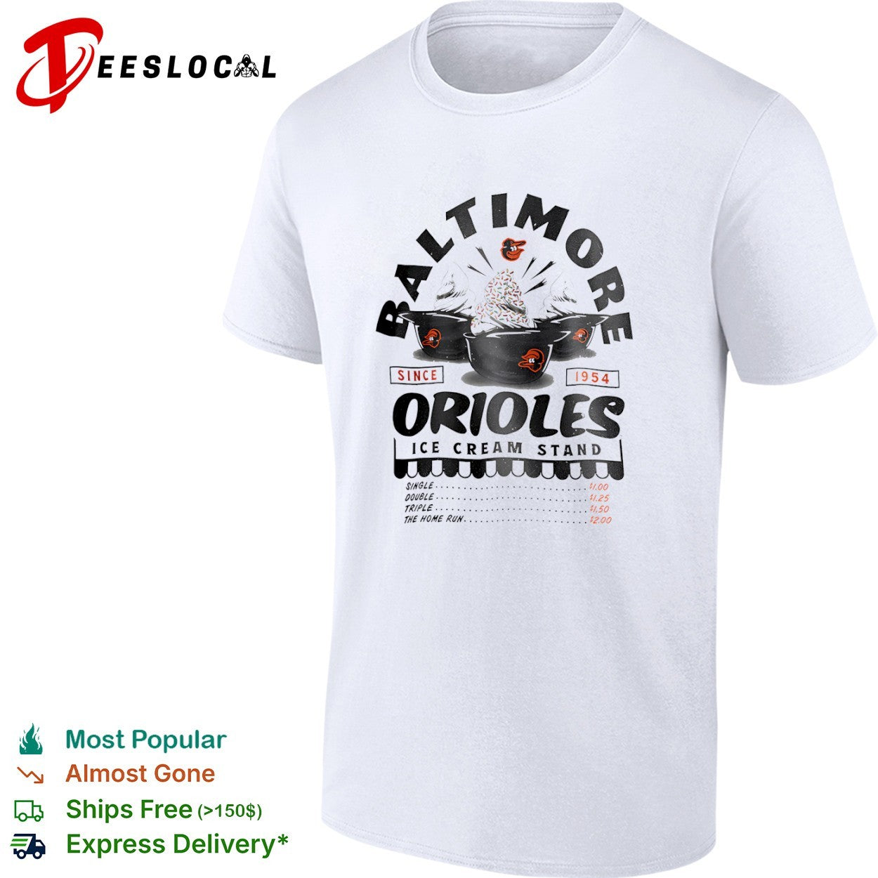 Baltimore Orioles Since 1954 Ice Cream Stand shirt