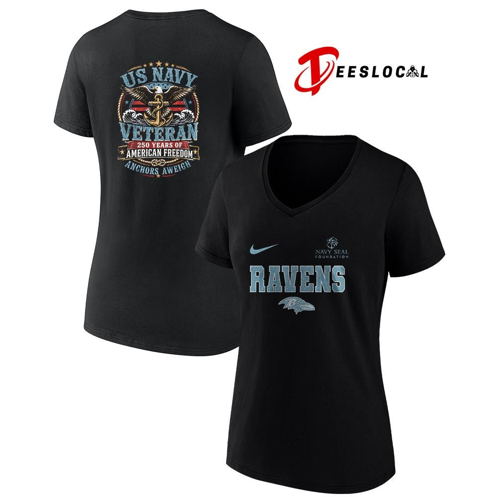 Baltimore Ravens US Navy seal foundation 250 years of American freedom anchors aweigh shirt
