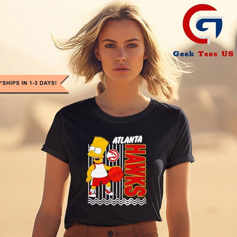 Bart Simpsons Atlanta Hawks NBA cartoon shirt