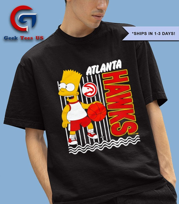 Bart Simpsons Atlanta Hawks NBA cartoon shirt