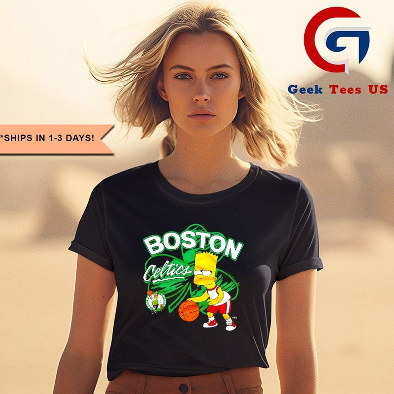 Bart Simpsons Boston Celtics NBA cartoon shirt