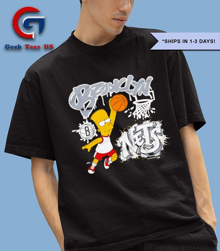 Bart Simpsons Brooklyn Nets NBA cartoon shirt