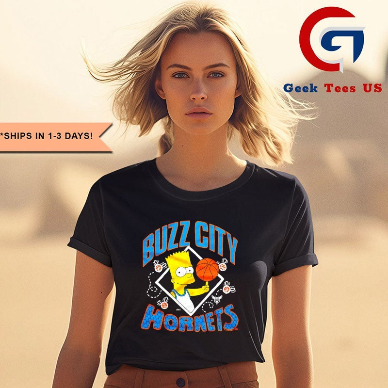 Bart Simpsons Charlotte Hornets NBA cartoon shirt