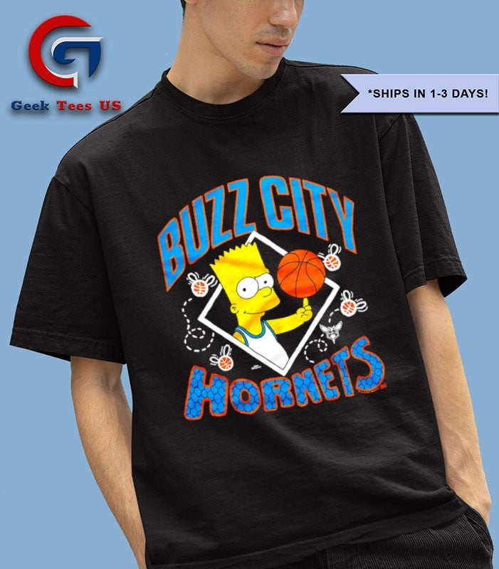 Bart Simpsons Charlotte Hornets NBA cartoon shirt