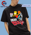 Bart Simpsons Chicago Bulls NBA cartoon shirt