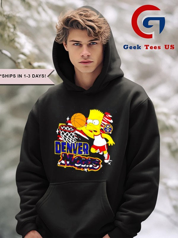 Bart Simpsons Denver Nuggets NBA cartoon shirt
