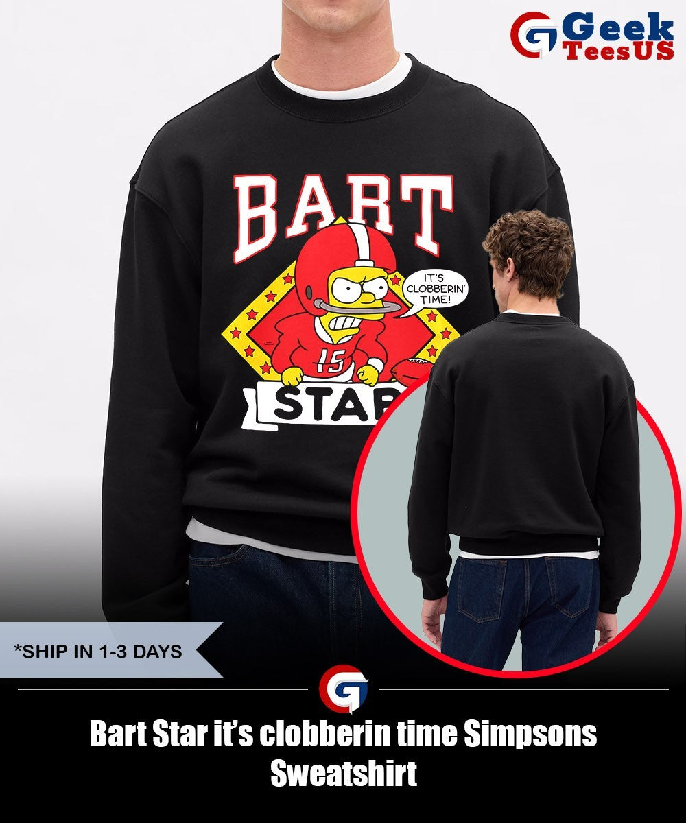 Bart Star it’s clobberin time Simpsons shirt