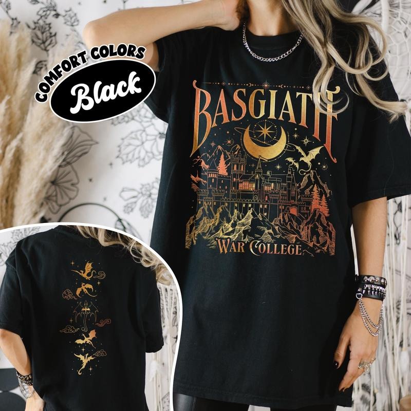 Basgiath War College 2 Sided Shirt, Vintage Dragon Rider TShirt, Fourth Wing Riders Quadrant,Trendy Book Merch,Bookish Gifts